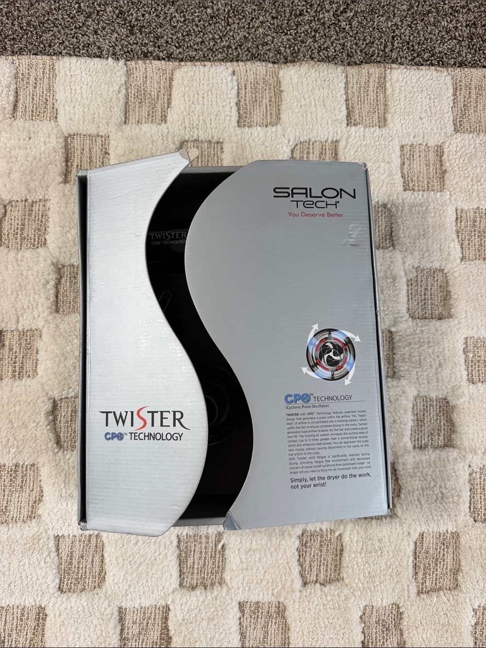 SALON TECH  Twister Hair Dryer - Silver and Black